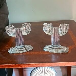 Anchor Hocking Antique candleholders MCM, EUC